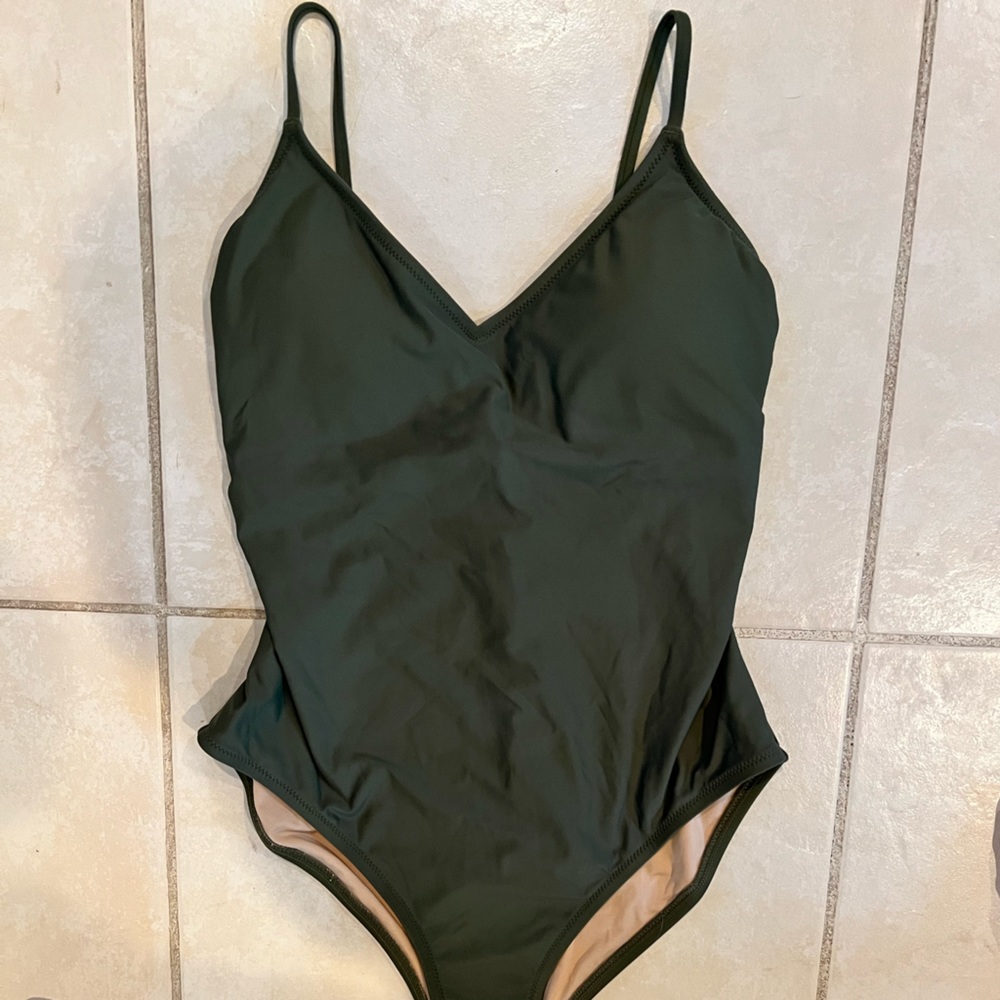 J.CREW safari green ballet swimsuit